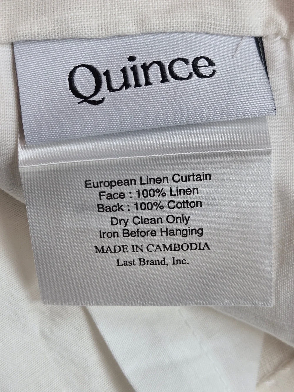 NWT QUINCE Set Of 2 48x96 European Linen Curtains Cream 9514